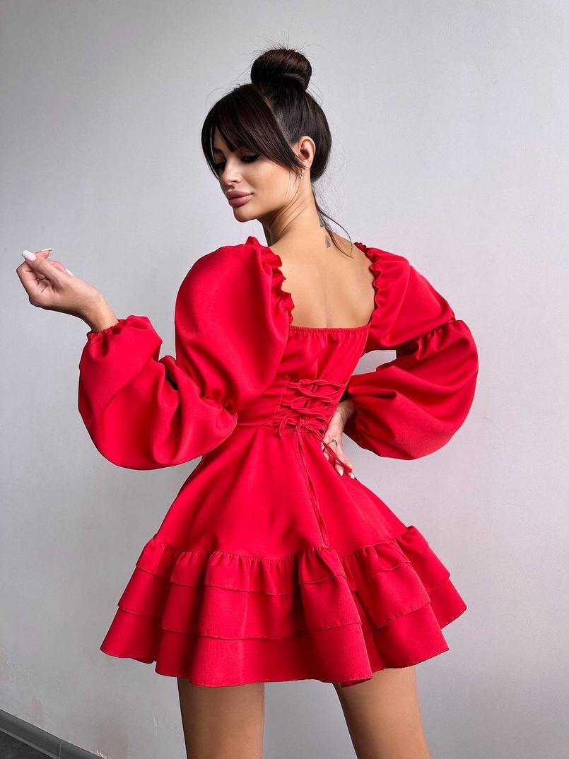 Сукня з воланами на ґудзиках  | PUSHKA SHOP