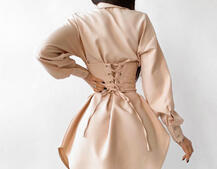 Платье-рубашка с корсетом на косточках со шнуровкой Платье-рубашка с корсетом на косточках со шнуровкой | PUSHKA SHOP