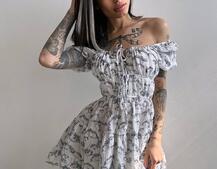 Муслинова сукня з принтом  | PUSHKA SHOP