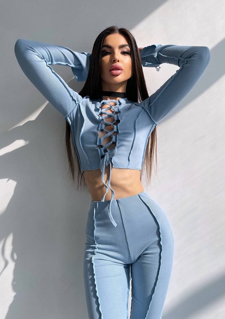 Комплект: топ зі шнурівкою на грудях + легінси | PUSHKA SHOP