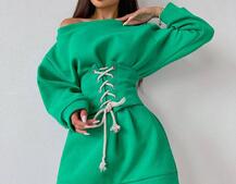 Худи на флисе + корсет на шнуровке  | PUSHKA SHOP