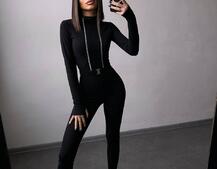 Облягаючий комбінезон з двома змійками та застібкою на талії | PUSHKA SHOP