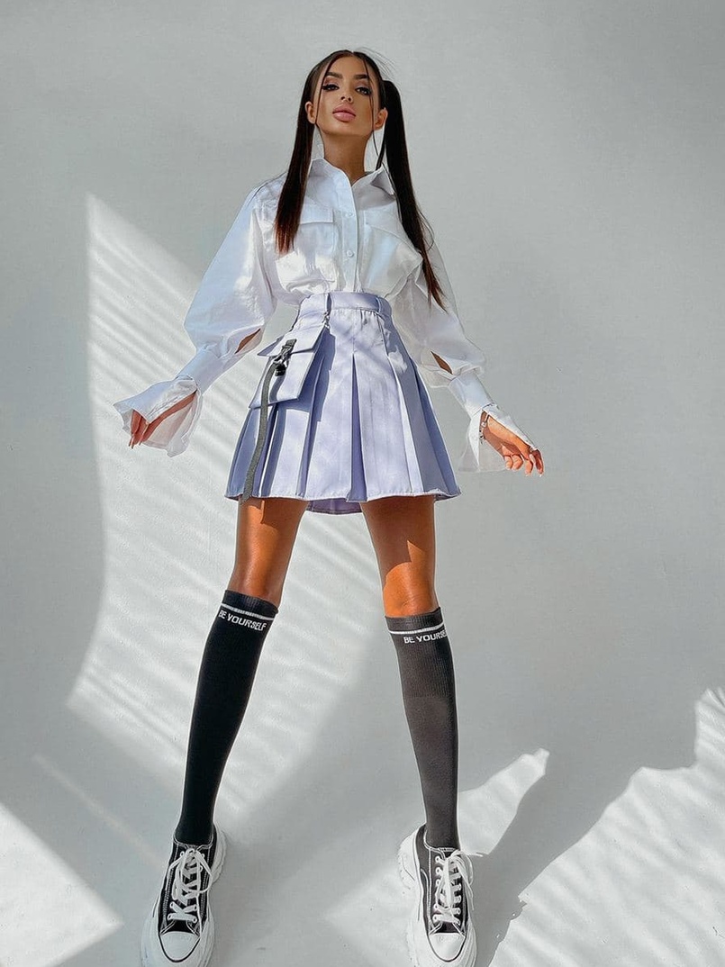 Комплект: рубашка + юбка в складку Комплект: рубашка + юбка в складку | PUSHKA SHOP