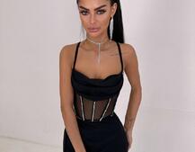 Комплект: корсет декорований стразами + спідниця максі  | PUSHKA SHOP