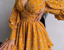 Сукня міні з пишною спідницею та драпіруванням на талії | PUSHKA SHOP