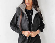 Комплект: комфортный трикотажный комбинезон   укорочённый двухсторонний жилет  | PUSHKA SHOP