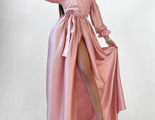 Шелковое платье макси с разрезом Шелковое платье макси с разрезом | PUSHKA SHOP