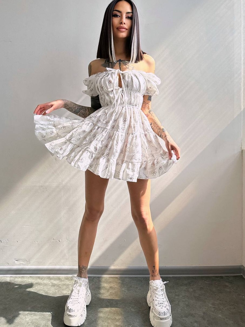 Муслинова сукня з принтом | PUSHKA SHOP