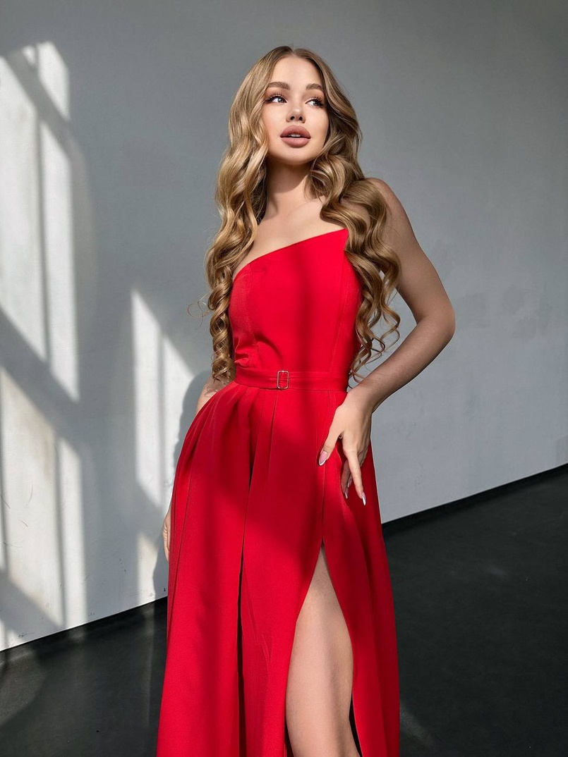 Сукня максі  з розрізом на спідниці  | PUSHKA SHOP