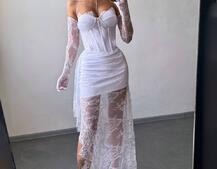 Корсетна сукня максі з рукавичками Корсетна сукня максі з рукавичками | PUSHKA SHOP