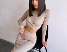 Комплект: топ + спідниця с розрізами  | PUSHKA SHOP