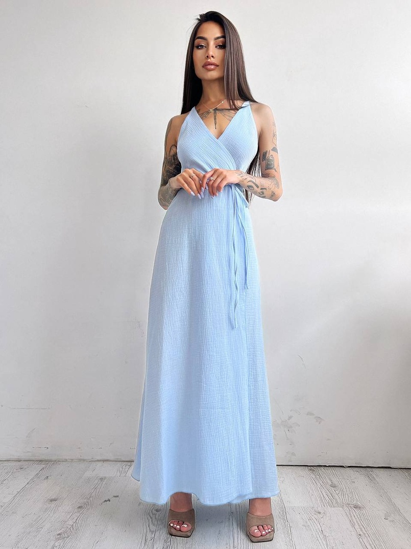 Муслиновое платье с запахом Муслиновое платье с запахом | PUSHKA SHOP