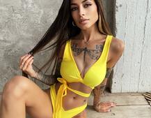 Купальник с завязками на талии с чашечками  | PUSHKA SHOP