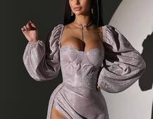 Сяючий комплект: корсет  + спідниця  максі з драпіруванням | PUSHKA SHOP