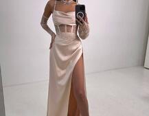 Комплект: корсет+ рукавички + спідниця максі | PUSHKA SHOP