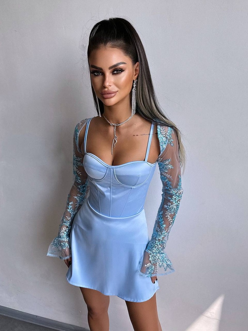 Атласна корсетна сукня-бюстьє + мереживне болеро | PUSHKA SHOP