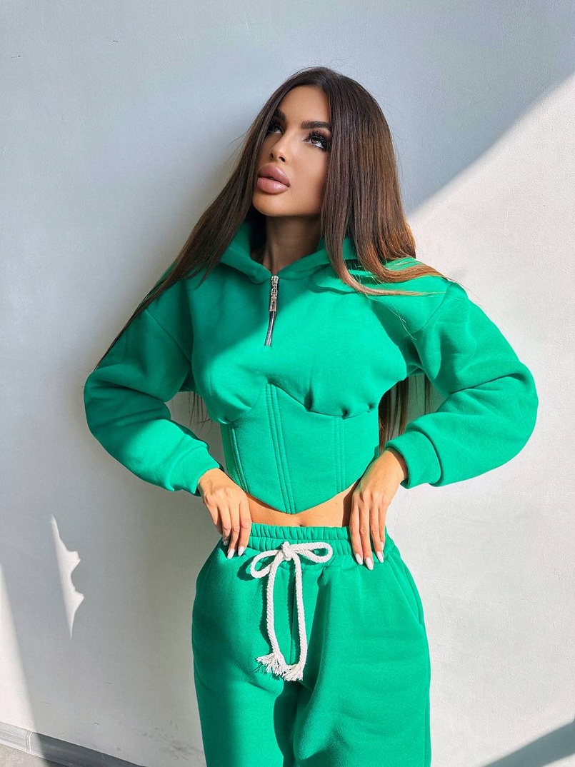 Комплект на флісі : худі з елементами корсету + штани Комплект на флісі : худі з елементами корсету + штани | PUSHKA SHOP