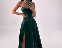 Атласний комплект: корсет + спідниця максі  | PUSHKA SHOP