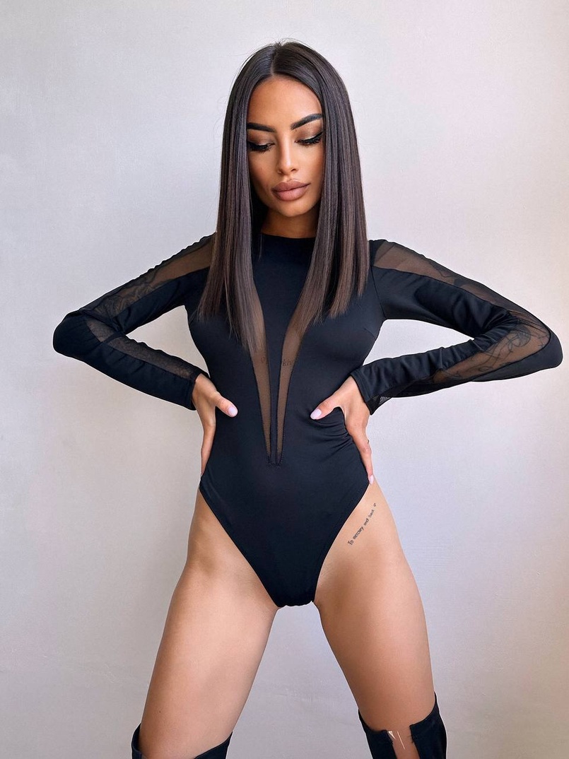 Боді із вставками сітки Боді із вставками сітки | PUSHKA SHOP