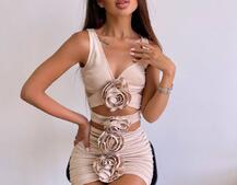 Комплект: топ та спідниця з трояндами Комплект: топ та спідниця з трояндами | PUSHKA SHOP