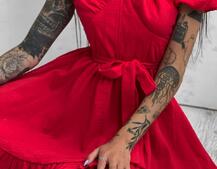 Муслиновое платье мини с корсетной вставкой на талии с косточками  Муслиновое платье мини с корсетной вставкой на талии с косточками  | PUSHKA SHOP