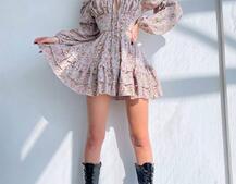 Сукня з квітковим принтом з воланами на ґудзиках Сукня з квітковим принтом з воланами на ґудзиках | PUSHKA SHOP