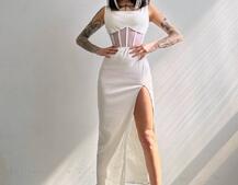 Сукня-міді з елементами корсету Сукня-міді з елементами корсету | PUSHKA SHOP