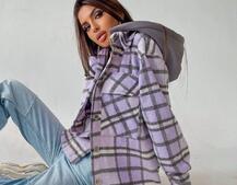 Кашемировая рубашка в клетку с капюшоном  Кашемировая рубашка в клетку с капюшоном  | PUSHKA SHOP