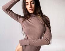 Трикотажный боди с высоким горлом  | PUSHKA SHOP