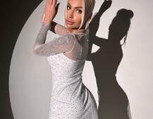 Сукня міні з сяючими стразами | PUSHKA SHOP
