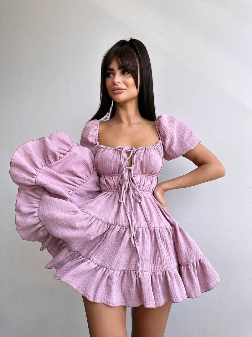 Муслінова сукня з рюшами   | PUSHKA SHOP