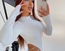 Боди, декорированный цепочками  | PUSHKA SHOP