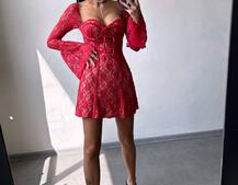 Мереживна сукня міні з чашечками    | PUSHKA SHOP