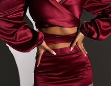 Атласний комплект, бахромою зі стразами  Ручна робота, прикраса пришита  | PUSHKA SHOP