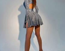 Блискуча сукня міні з відкритою спиною Блискуча сукня міні з відкритою спиною | PUSHKA SHOP