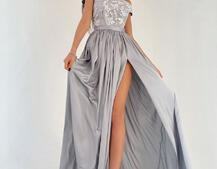 Платье-макси с кружевным верхом | PUSHKA SHOP