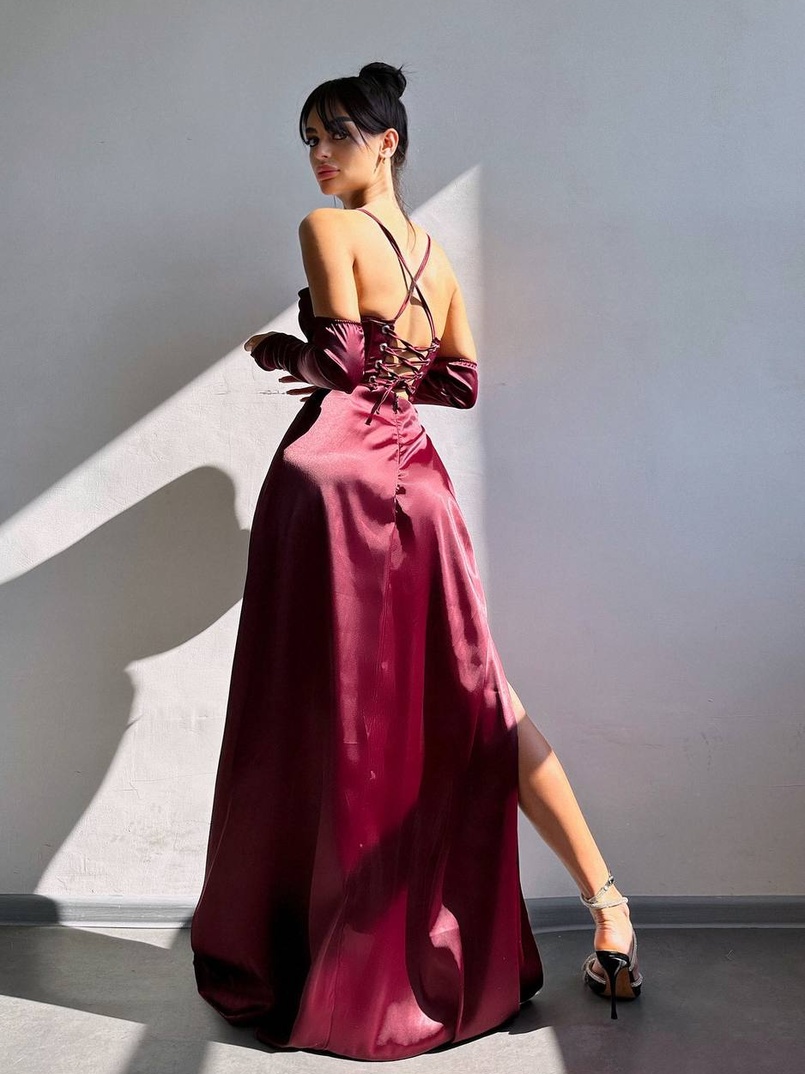 Комплект: корсет з рукавичками + спідниця максі з драпіруванням   | PUSHKA SHOP