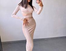 Сукня міді  із вставками сітки  | PUSHKA SHOP