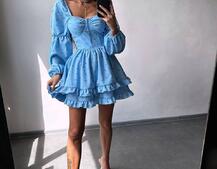 Сукня з квітковим принтом з воланами на ґудзиках  Сукня з квітковим принтом з воланами на ґудзиках  | PUSHKA SHOP