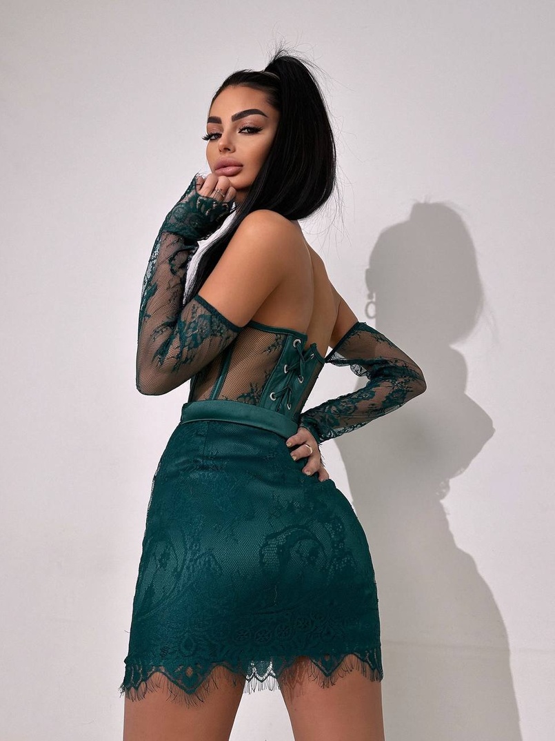 Мереживний комплект: корсет + спідниця   | PUSHKA SHOP