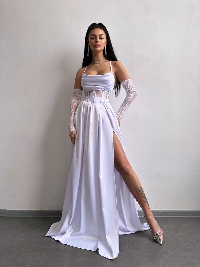 Атласний комплект: корсет + спідниця максі  | PUSHKA SHOP