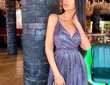 Сверкающее платье-макси с разрезом Сверкающее платье-макси с разрезом | PUSHKA SHOP