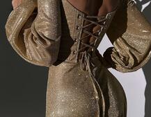 Сяючий комплект: корсет + спідниця  максі з драпіруванням | PUSHKA SHOP