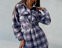 Кашемировое платье-рубашка в клетку | PUSHKA SHOP