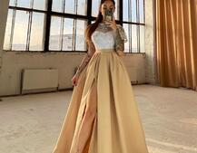 Платье-макси с кружевным верхом   Платье-макси с кружевным верхом   | PUSHKA SHOP