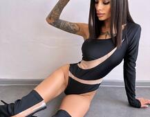 Боді на одне плече із вставками сітки | PUSHKA SHOP