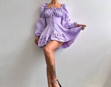 Сукня з воланами на ґудзиках  | PUSHKA SHOP