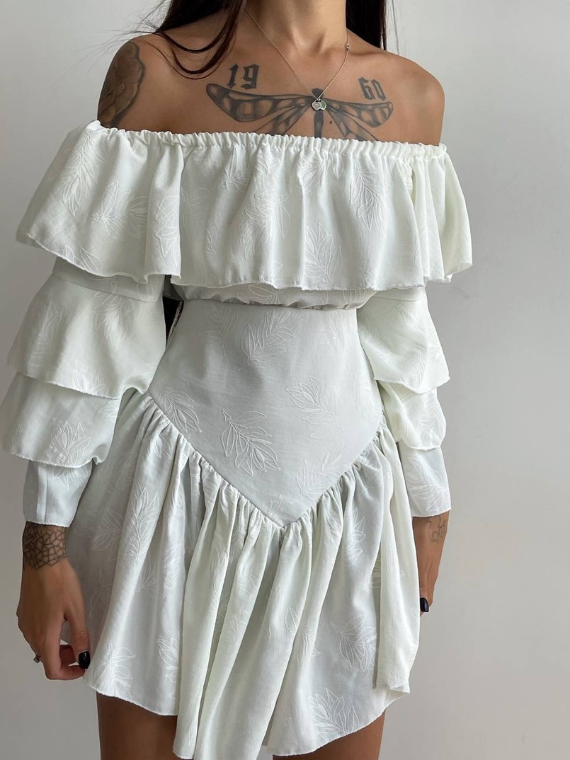 Сукня з асиметричною спідницею та воланами | PUSHKA SHOP