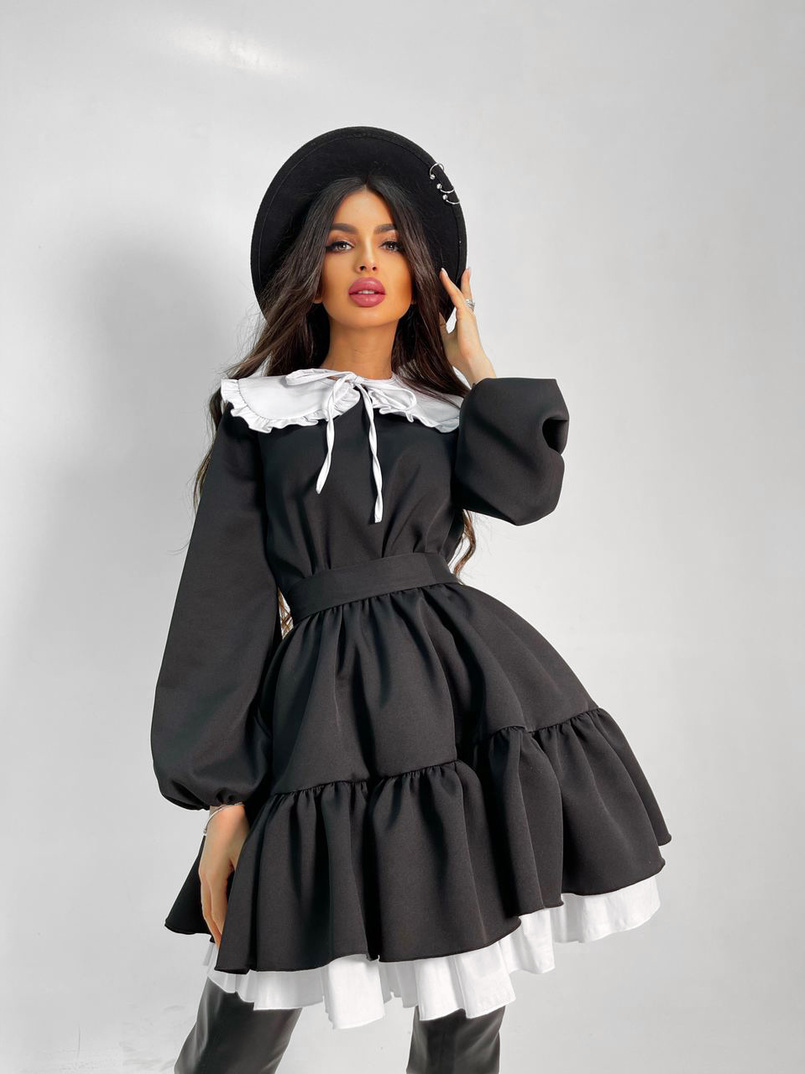 Платье со съёмным воротничком и подъюбником   Платье со съёмным воротничком и подъюбником   | PUSHKA SHOP