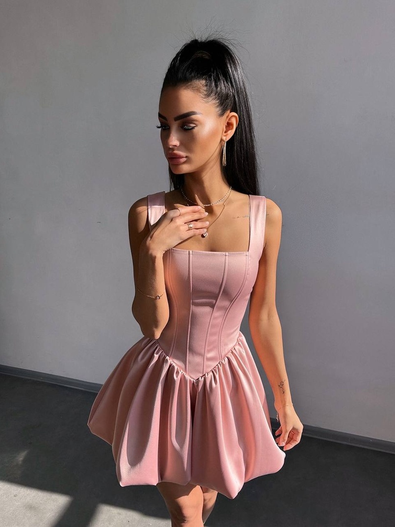 Атласна корсетна сукня міні  | PUSHKA SHOP
